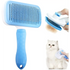 Long Hair Pet Grooming & Hair Remover Brush - Square Blue - pet brush