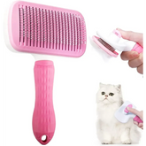 Long Hair Pet Grooming & Hair Remover Brush - Square Pink - pet brush