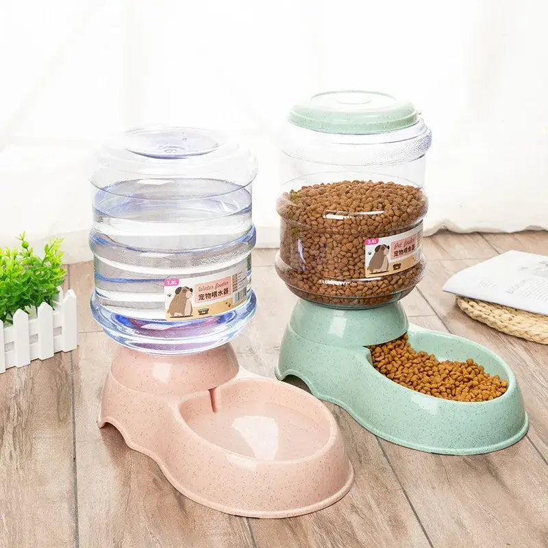 Pet Feeder Bowl with Automatic Water Dispenser - pet bowls