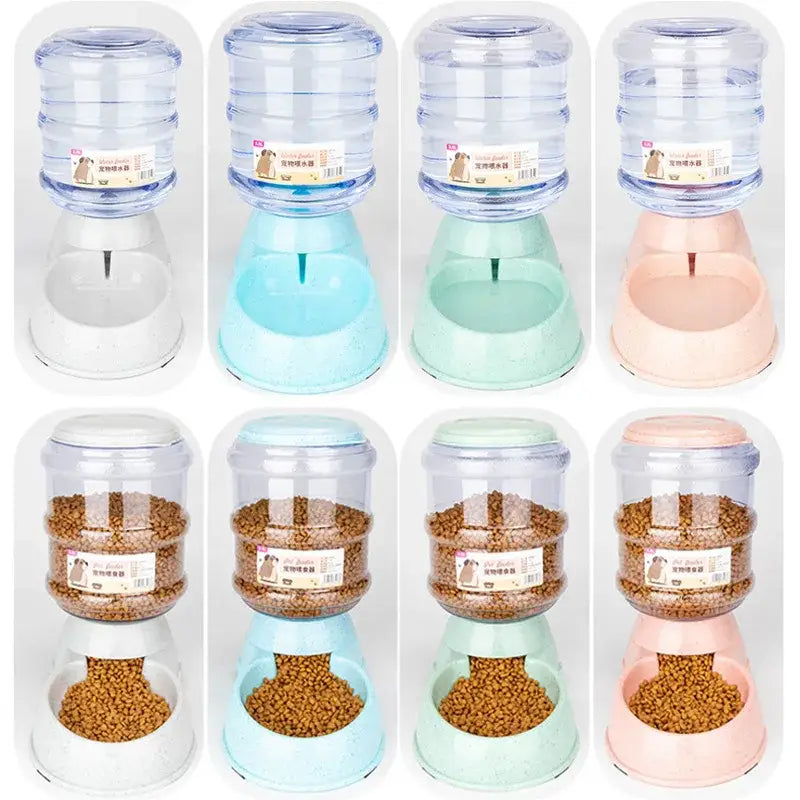 Pet Feeder Bowl with Automatic Water Dispenser - pet bowls