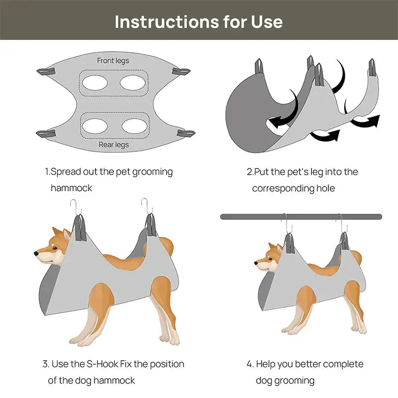 Pet Grooming Hammock for Cats & Dogs - pet grooming supply