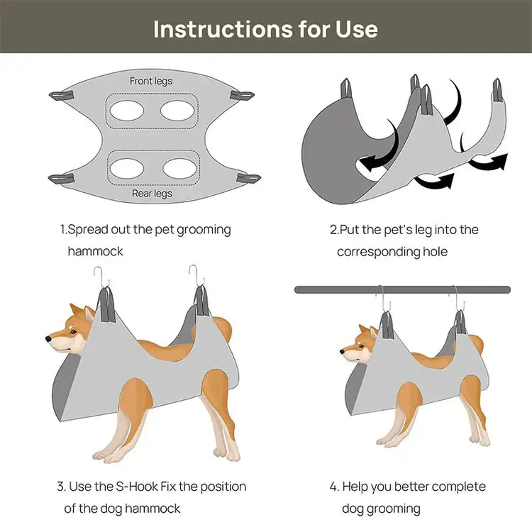 Pet Grooming Hammock for Cats & Dogs - pet grooming supply