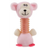 Pet Life Totty-Chew’ Plush and Rubber Squeaking Newborn Teething Cat and Dog Toy - Pink