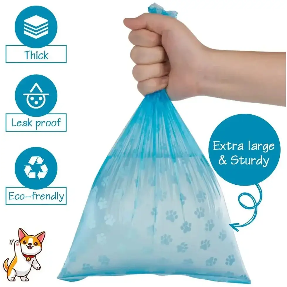 Pet Poop Bag Solid Color Printed Pet Garbage Bag Clean Poop Bag Dog Walking Portable Poop Bag For Dogs Litter
