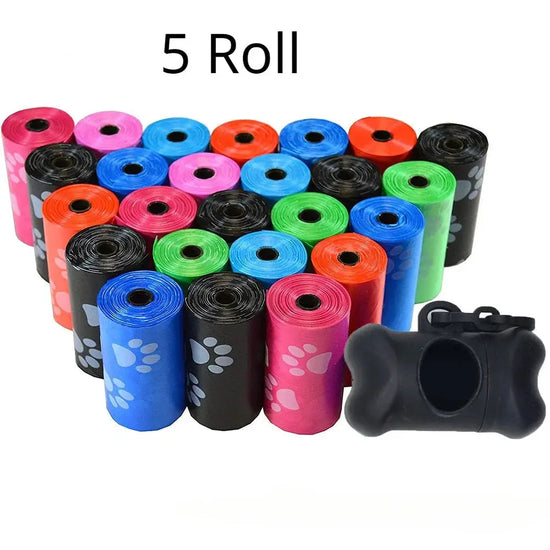 Pet Poop Bag Solid Color Printed Pet Garbage Bag Clean Poop Bag Dog Walking Portable Poop Bag For Dogs Litter