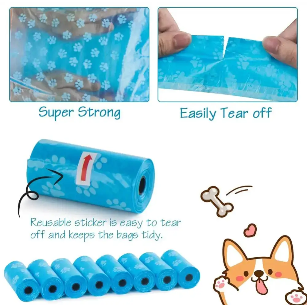 Pet Poop Bag Solid Color Printed Pet Garbage Bag Clean Poop Bag Dog Walking Portable Poop Bag For Dogs Litter