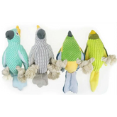 Pet Squeaky Toy Dog Toys Bite Resistant Plush Parrot Shaped Dog Rope Toys Chew Toy with Sound - Green