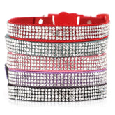 Pink Suede Rhinestone Cat Collar with Bell - cat collar