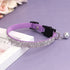 Pink Suede Rhinestone Cat Collar with Bell - XS / PURPLE - cat collar