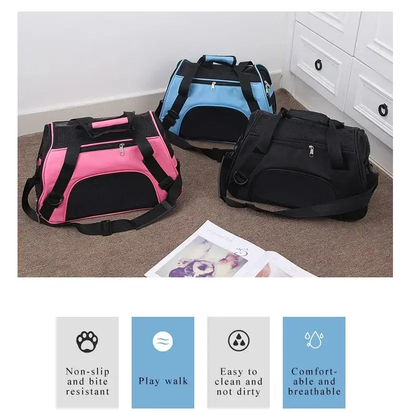 Portable Mesh Pet Travel Carrier Bag - cat carrier