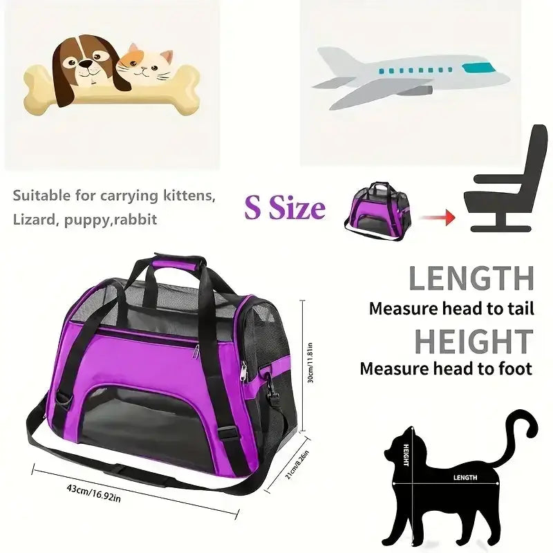 Portable Mesh Pet Travel Carrier Bag - cat carrier