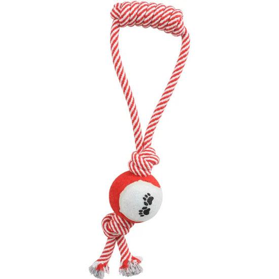 Pull Away’ Rope and Tennis Ball - Red
