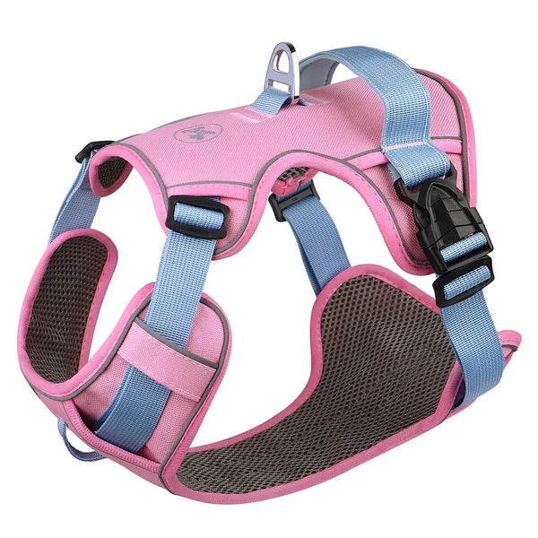 Reflective Mesh Dog Harness – Adjustable Vest - Pink / S - dog harness