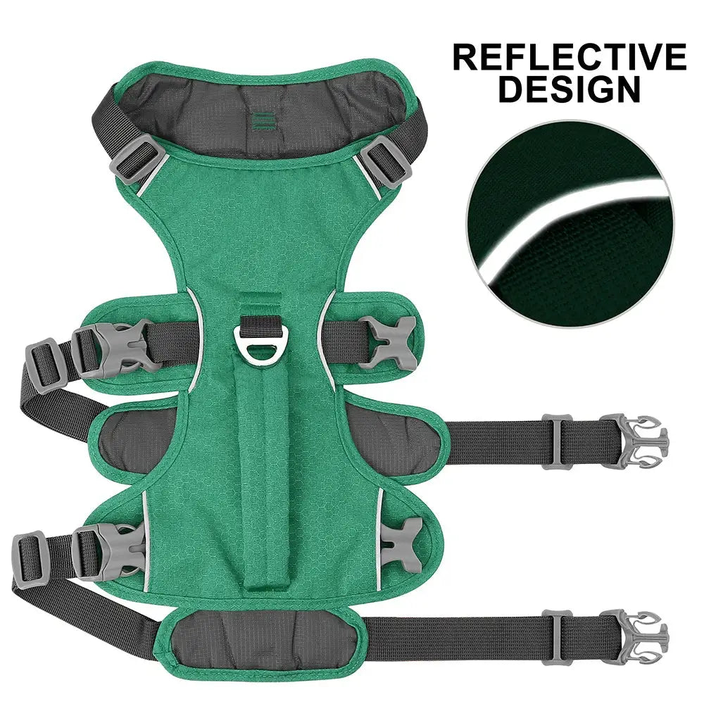 Reflective Nylon Dog Harness with Handle - dog harness