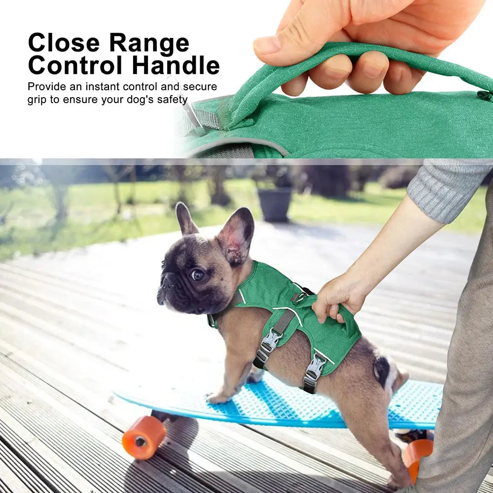 Reflective Nylon Dog Harness with Handle - dog harness