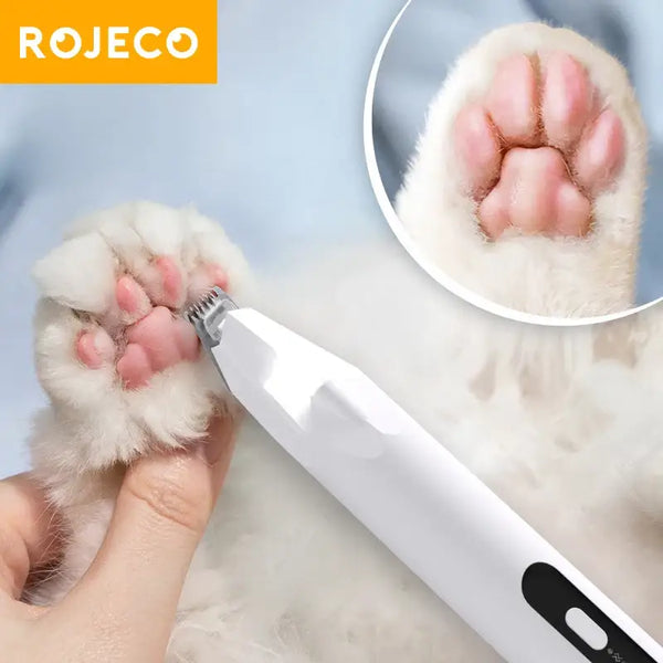 ROJECO Pet Hair Trimmer with LED Light - White / CHINA - dog hair trimmer