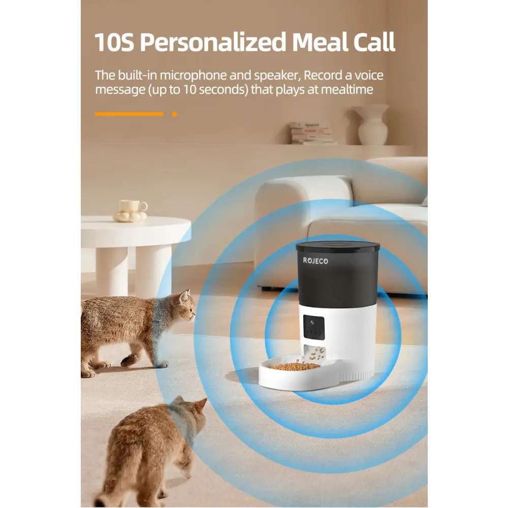 ROJECO Smart Feeder with Camera & Voice Control - 3L Camera Version - cat feeder