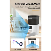 ROJECO Smart Feeder with Camera & Voice Control - 3L Camera Version - cat feeder
