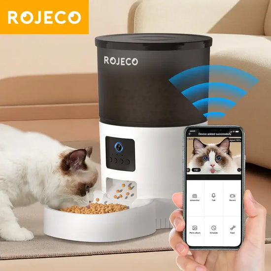 ROJECO Smart Feeder with Camera & Voice Control - 3L Camera Version - cat feeder