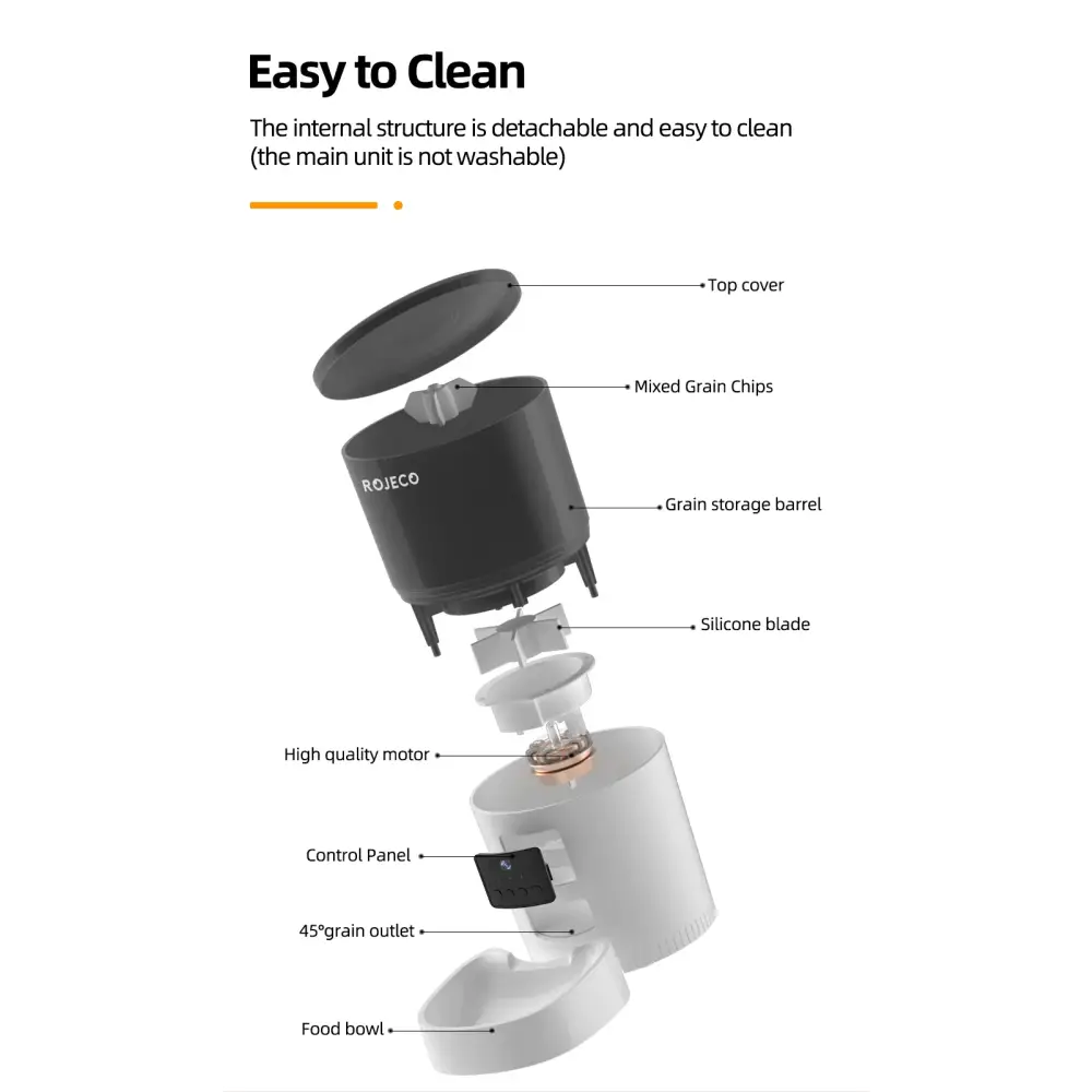 ROJECO Smart Feeder with Camera & Voice Control - 3L Camera Version - cat feeder