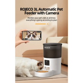 ROJECO Smart Feeder with Camera & Voice Control - 3L Camera Version - cat feeder