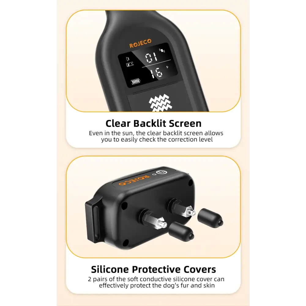 ROJECO Waterproof Dog Training Collar with Remote - Dog training collar