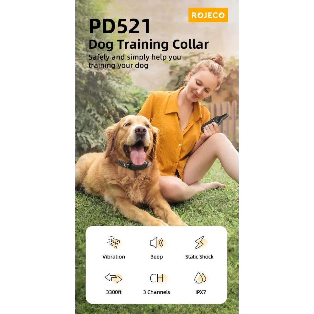ROJECO Waterproof Dog Training Collar with Remote - Dog training collar