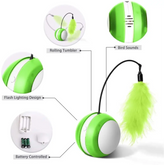 Rolling Pet Toys Interactive 360 Degree Automatic Self Rotating LED Light Sound Cat Chaser Ball Exercise