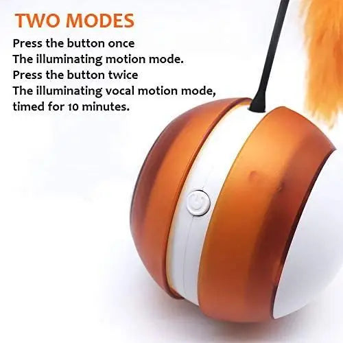 Rolling Pet Toys Interactive 360 Degree Automatic Self Rotating LED Light Sound Cat Chaser Ball Exercise