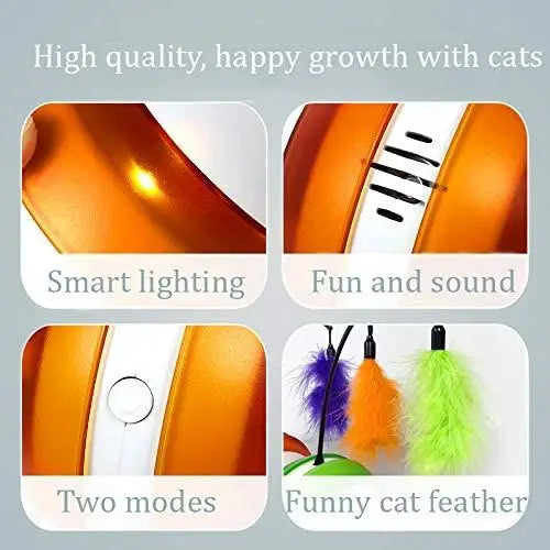 Rolling Pet Toys Interactive 360 Degree Automatic Self Rotating LED Light Sound Cat Chaser Ball Exercise