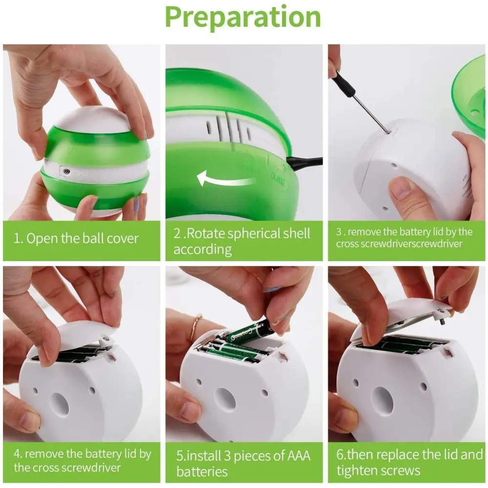 Rolling Pet Toys Interactive 360 Degree Automatic Self Rotating LED Light Sound Cat Chaser Ball Exercise