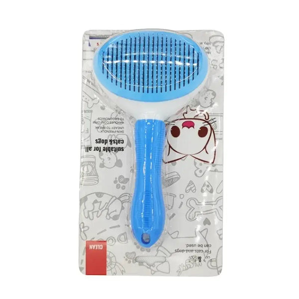 Self-Cleaning Pet Hair Removal Brush - Blue with packaging - Pet Hair Remover Brush