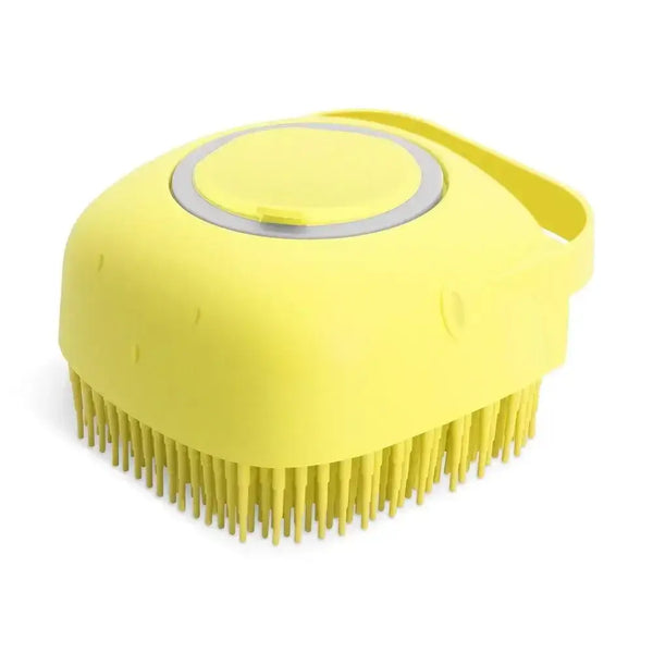 Silicone Pet Bath & Shampoo Brush – 80ml - Yellow - pet brush