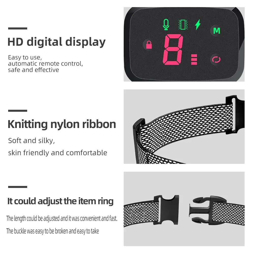 Smart Anti-Bark Dog Collar with HD Display - Dog training collar