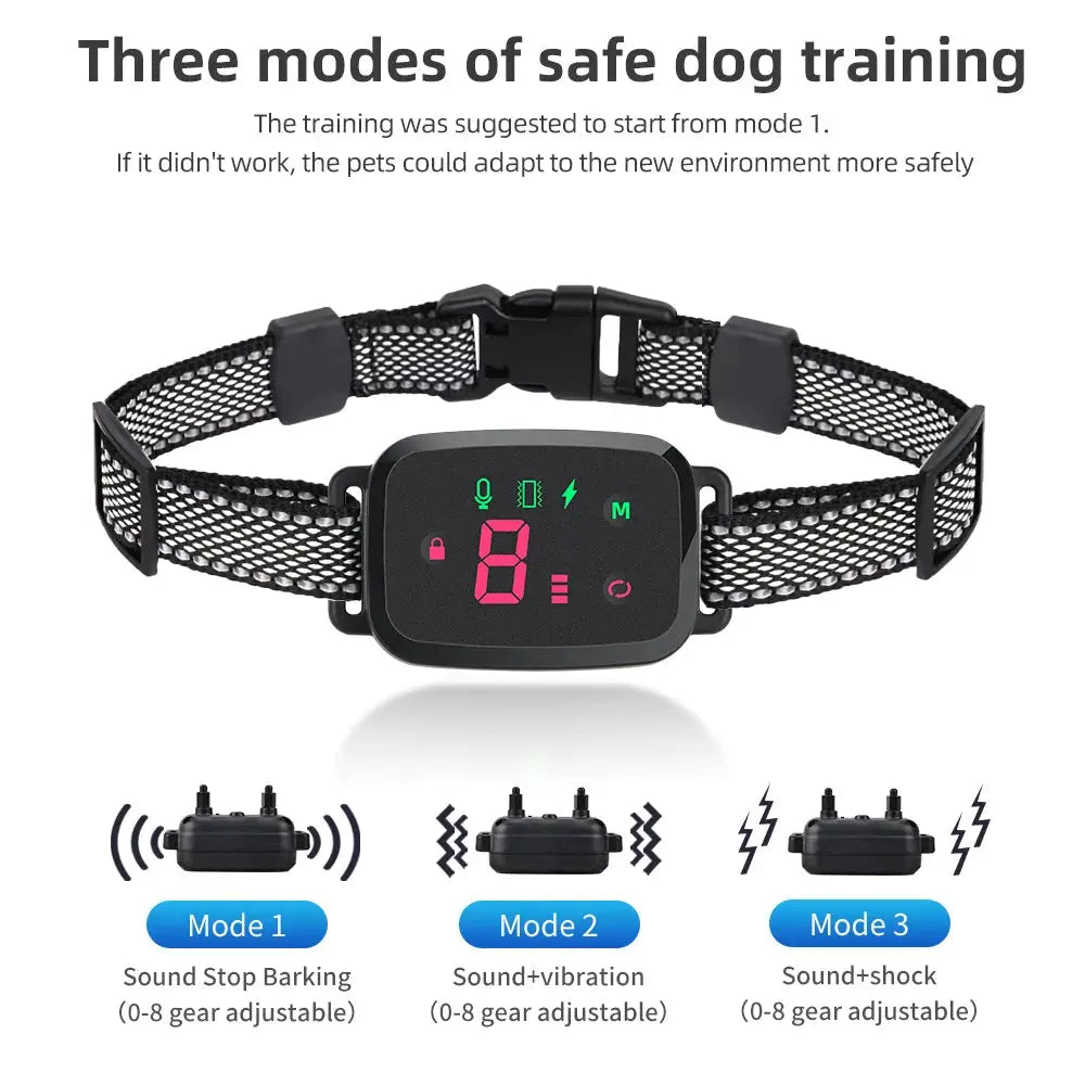 Smart Anti-Bark Dog Collar with HD Display - Dog training collar