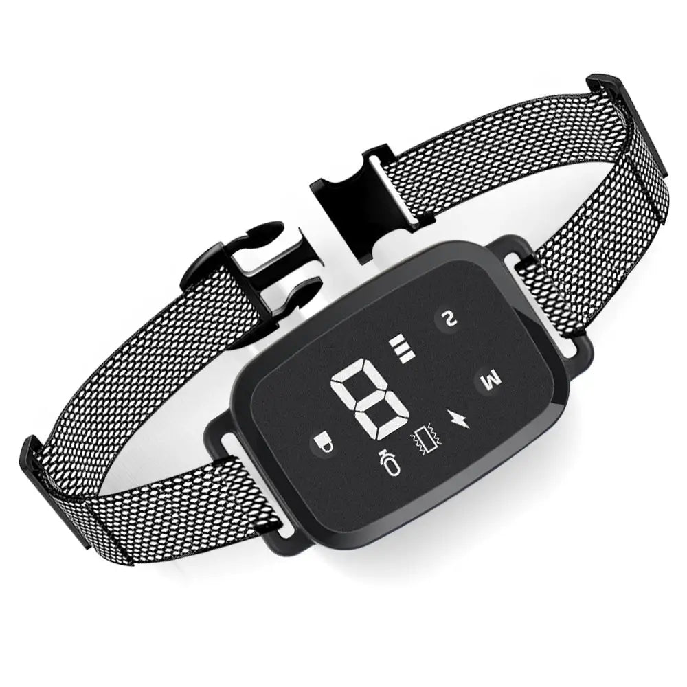 Smart Anti-Bark Dog Collar with HD Display - WHITE - Dog training collar