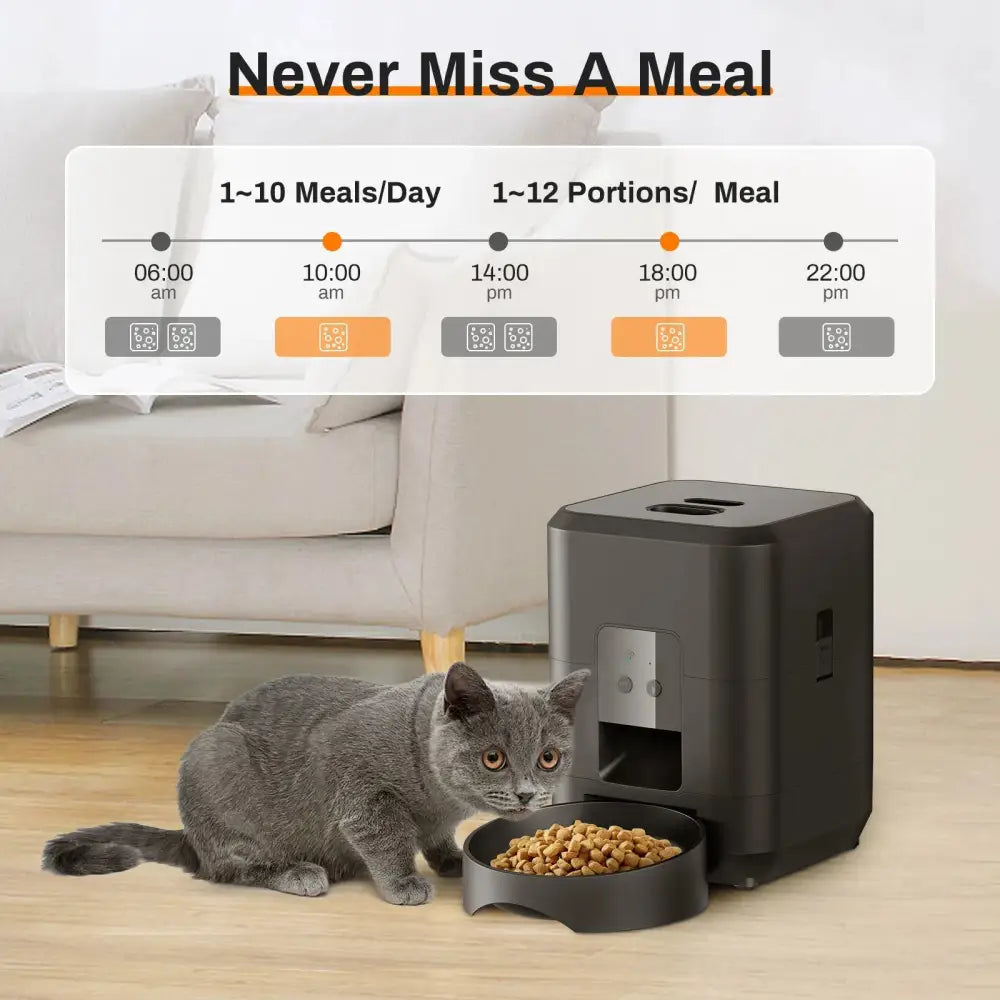 Smart Automatic Pet Feeder with Timer & Bowl - cat feeder