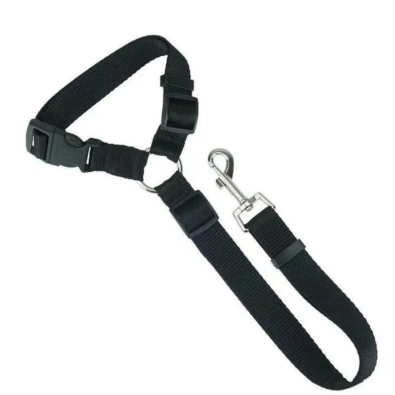Solid Color Two-in-one Pet Car Seat Belt Nylon Lead Leash Backseat Safety Belt Adjustable Dogs Harness Collar Pet