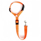 Solid Color Two-in-one Pet Car Seat Belt Nylon Lead Leash Backseat Safety Belt Adjustable Dogs Harness Collar Pet