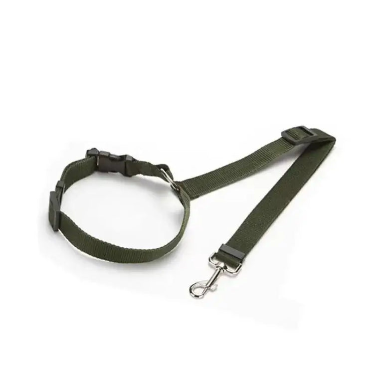 Solid Color Two-in-one Pet Car Seat Belt Nylon Lead Leash Backseat Safety Belt Adjustable Dogs Harness Collar Pet