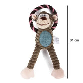 Squeaky Plush Dog Toy – Bite-Resistant & Interactive - Monkey - dog toys