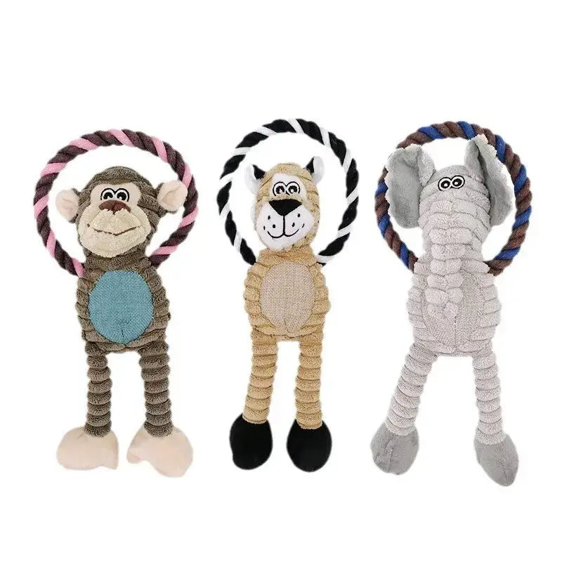 Squeaky Plush Dog Toy – Bite-Resistant & Interactive - dog toys