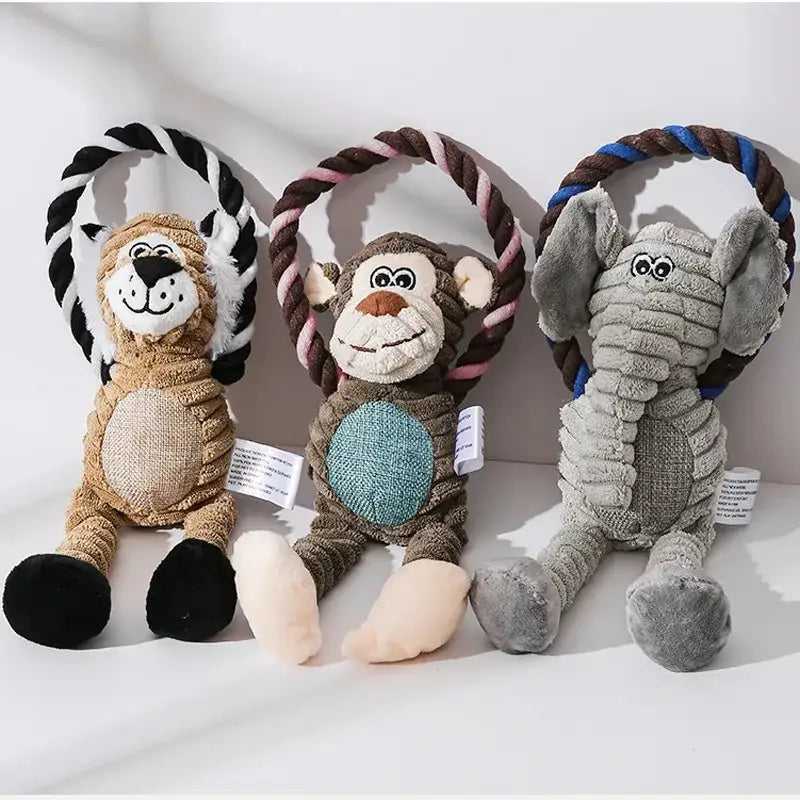 Squeaky Plush Dog Toy – Bite-Resistant & Interactive - dog toys