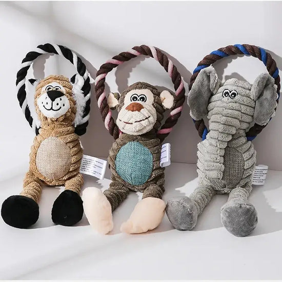 Squeaky Plush Dog Toy – Bite-Resistant & Interactive - dog toys