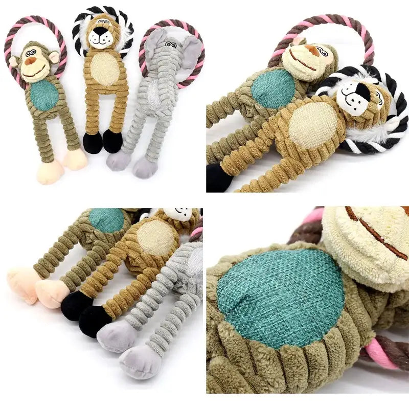 Squeaky Plush Dog Toy – Bite-Resistant & Interactive - dog toys
