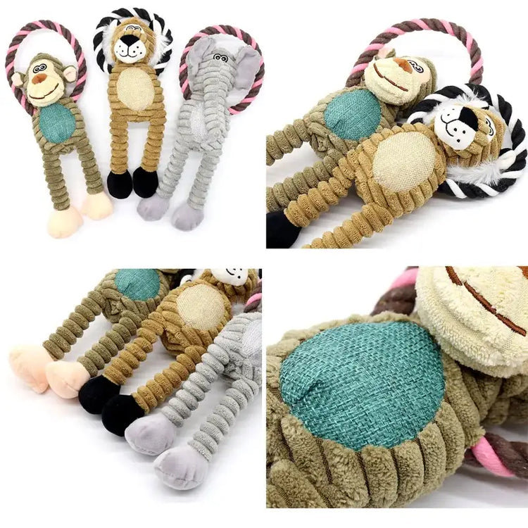 Squeaky Plush Dog Toy – Bite-Resistant & Interactive - dog toys