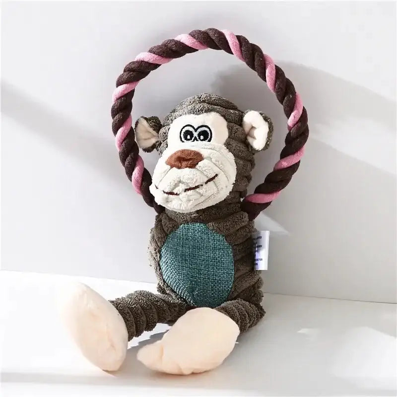 Squeaky Plush Dog Toy – Bite-Resistant & Interactive - dog toys