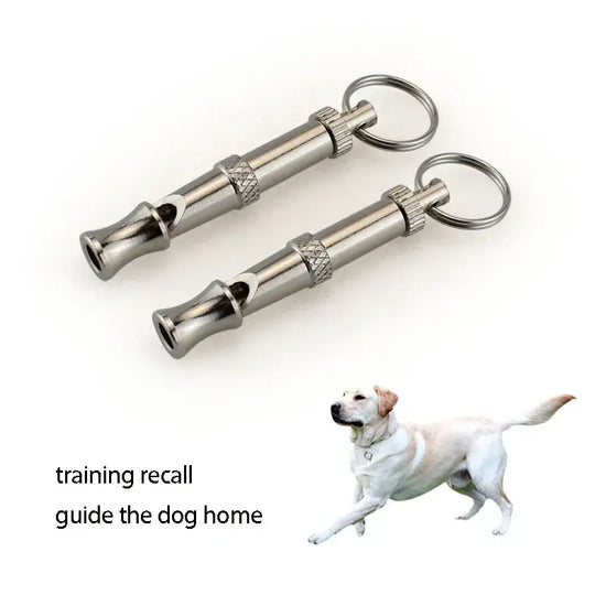 Stainless Steel Dog Training Whistle – Adjustable Bark Control - Silver - Pet training whistle