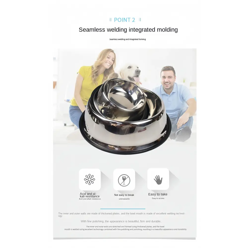 Stainless Steel Pet Feeding Bowl – 6 Sizes - pet bowls