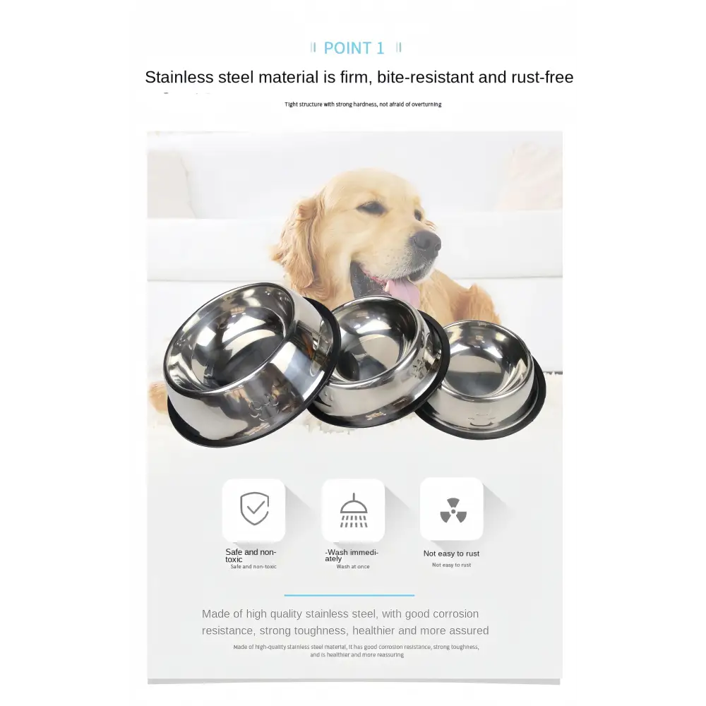 Stainless Steel Pet Feeding Bowl – 6 Sizes - pet bowls